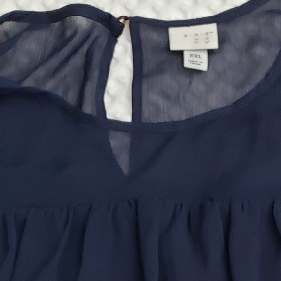 A NEW DAY navy blue bell sleeve crop swing blouse XXL - Picture 6 of 6